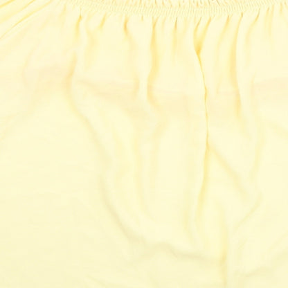 Zara Womens Yellow Polyester Basic Blouse Size M Round Neck