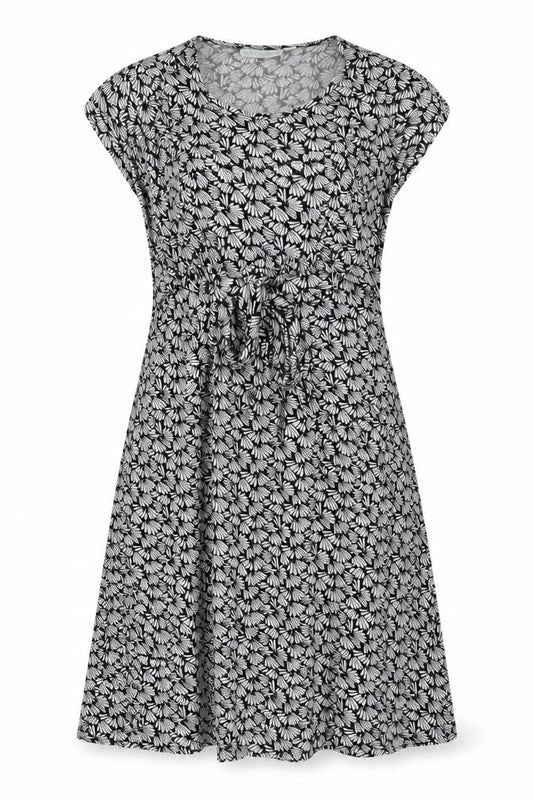 JoJo Maman Bébé Womens Black Geometric Viscose Trapeze & Swing Size S Round Neck Pullover