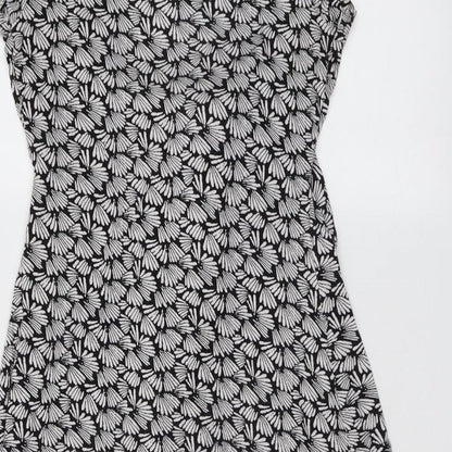 JoJo Maman Bébé Womens Black Geometric Viscose Trapeze & Swing Size S Round Neck Pullover