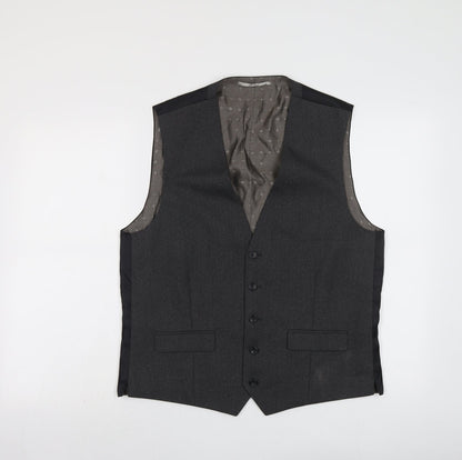 Next Mens Grey Polyester Jacket Suit Waistcoat Size 42 Regular