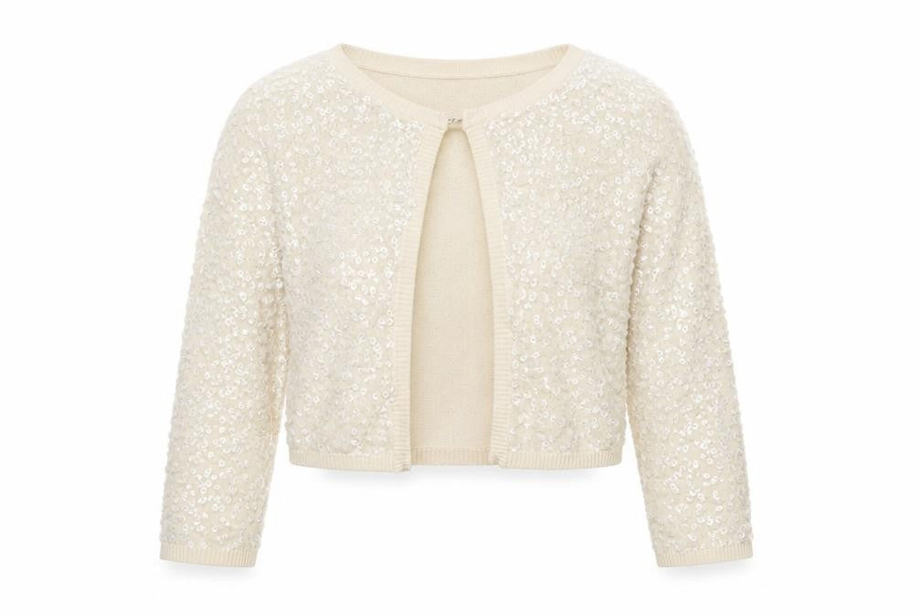 H&M Womens Ivory Round Neck Cotton Cardigan Jumper Size XS