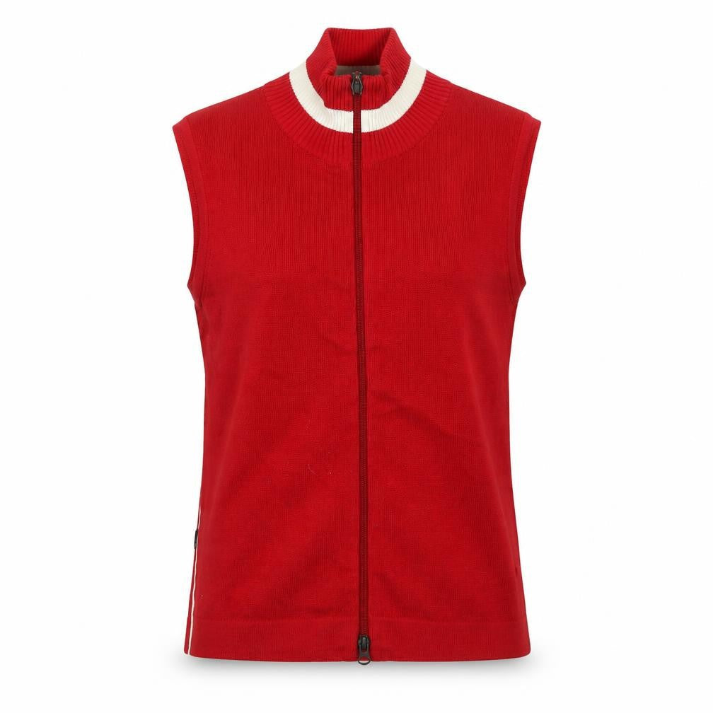Backtee Womens Red High Neck Cotton Full Zip Jumper Size M