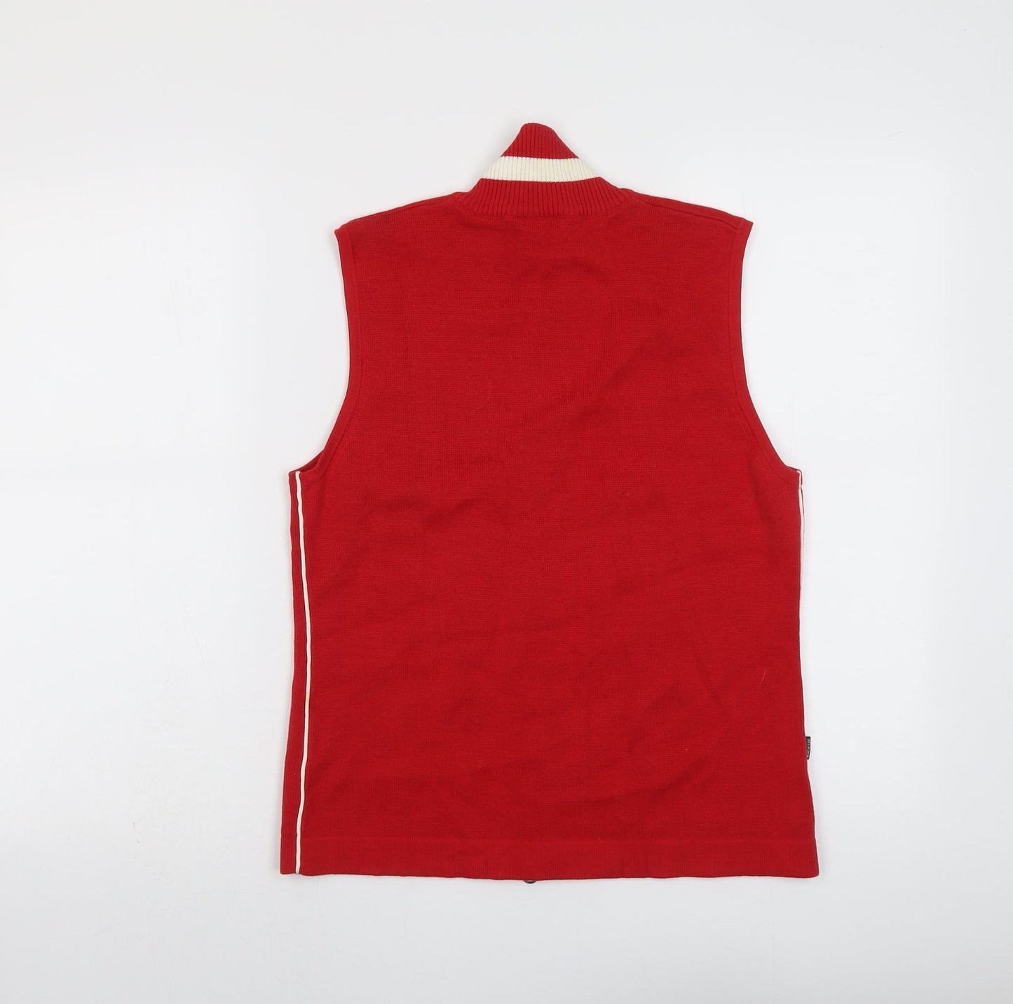 Backtee Womens Red High Neck Cotton Full Zip Jumper Size M