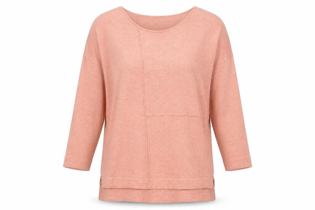 Viza Viz Womens Orange Round Neck Viscose Pullover Jumper Size S