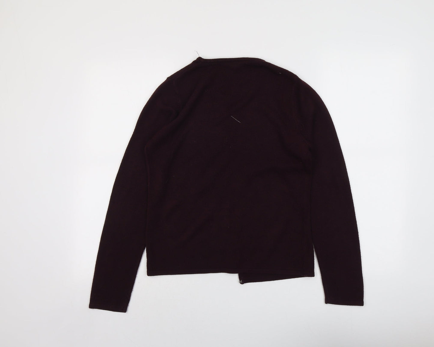 Sara Womens Purple Round Neck Acrylic Cardigan Jumper Size 10 - Size 10-12
