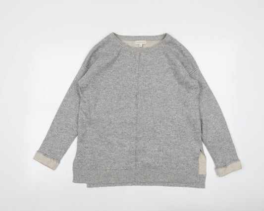 Monsoon Womens Grey Round Neck Nylon Pullover Jumper Size M