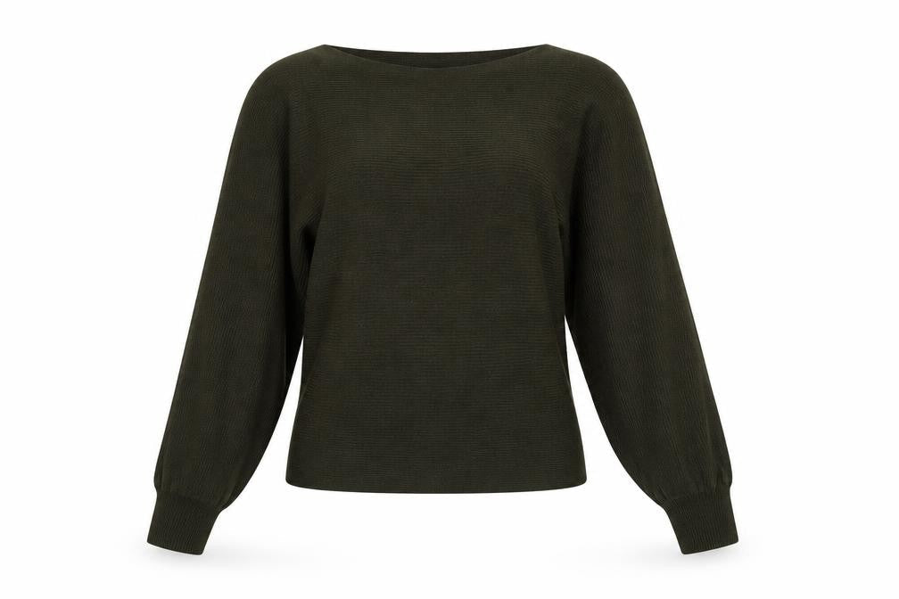 New Look Womens Green Boat Neck Acrylic Pullover Jumper Size M