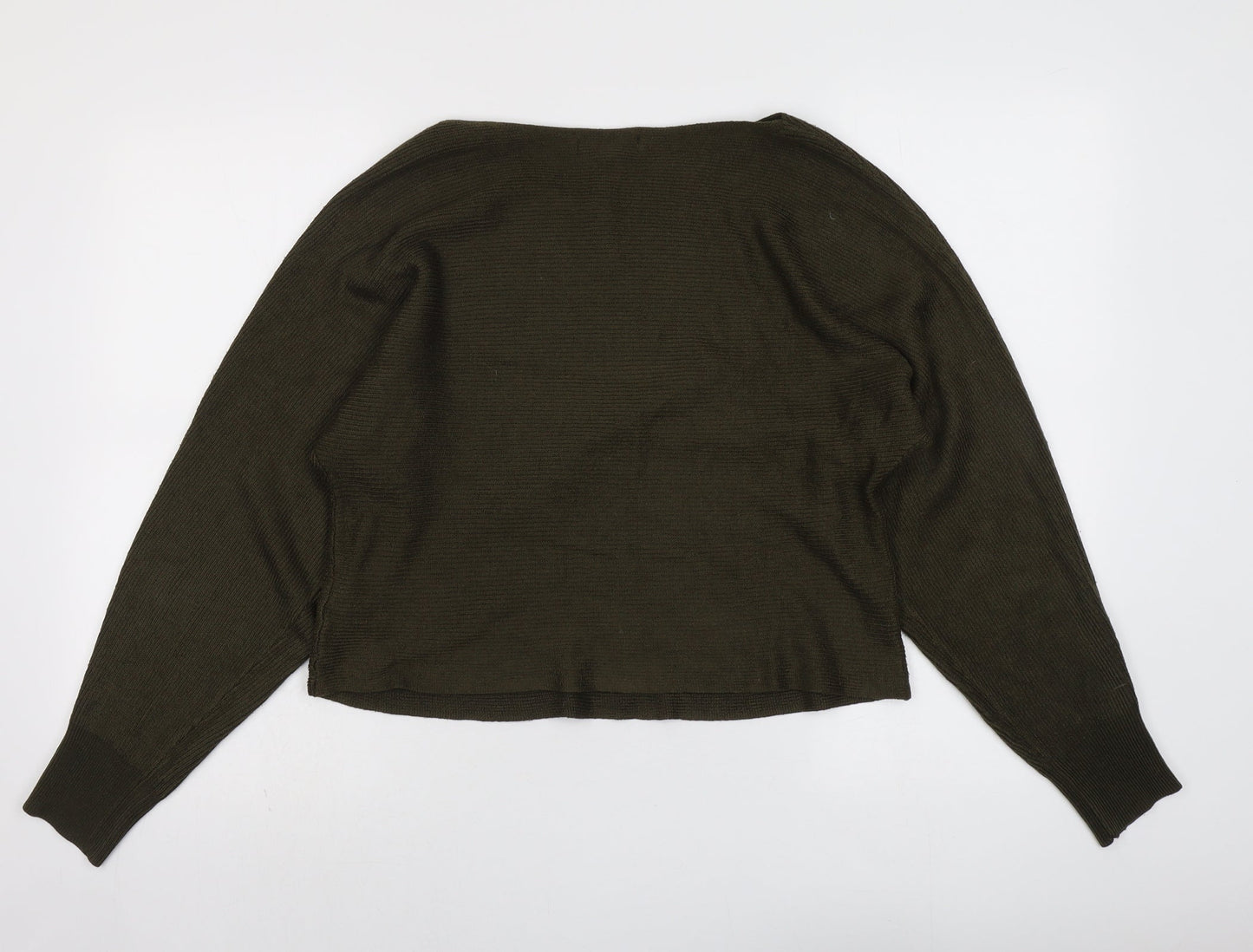 New Look Womens Green Boat Neck Acrylic Pullover Jumper Size M