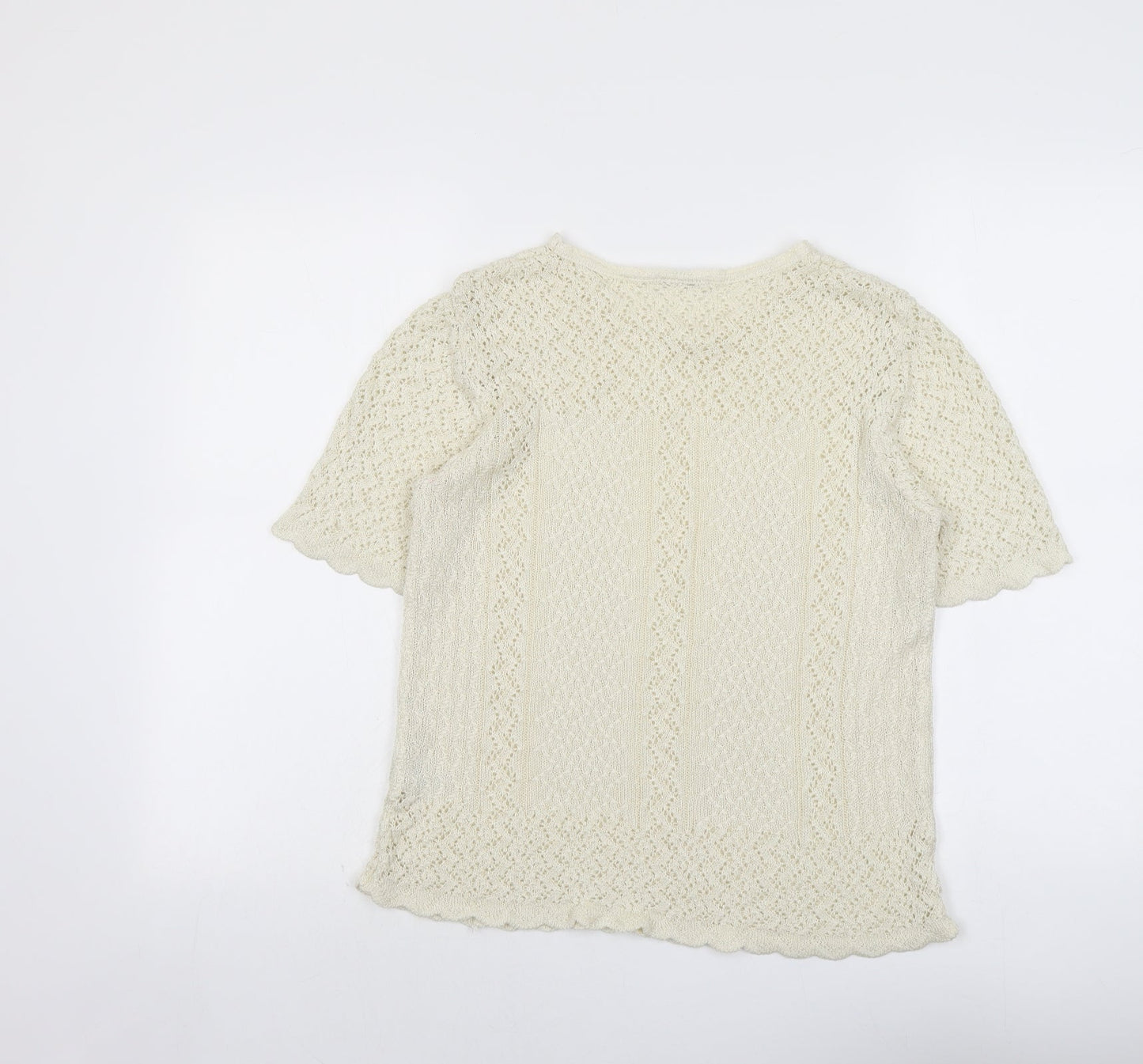 Berkertex Womens Beige Round Neck Acrylic Pullover Jumper Size 14