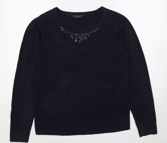 Dorothy Perkins Womens Blue Round Neck Acrylic Pullover Jumper Size 14