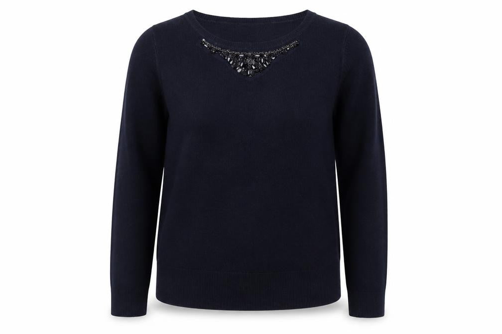 Dorothy Perkins Womens Blue Round Neck Acrylic Pullover Jumper Size 14