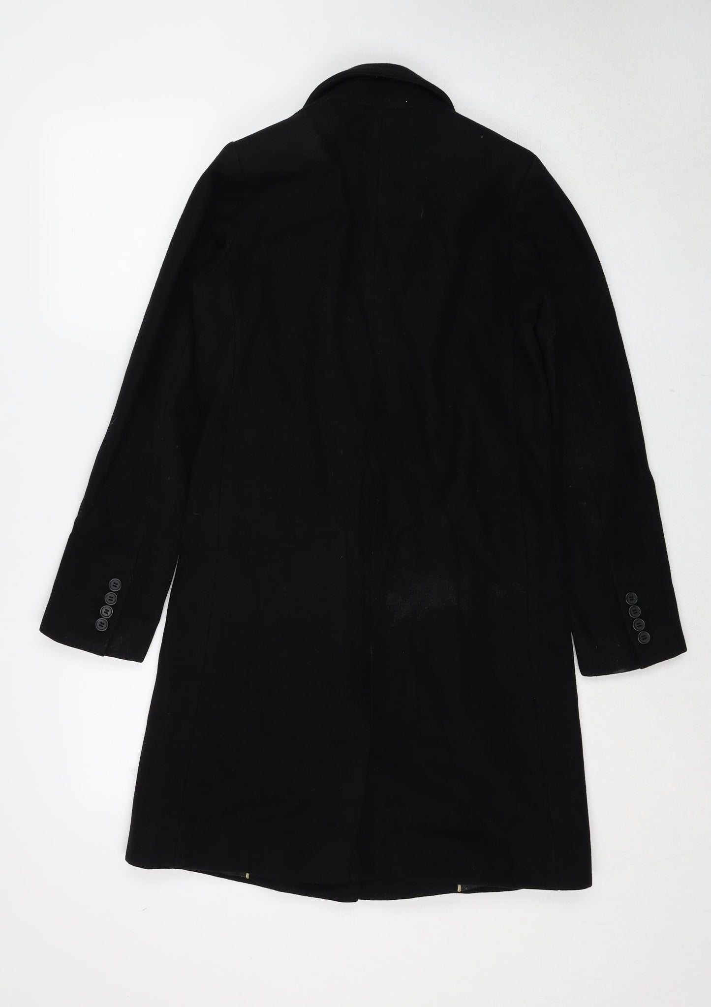 Laura Clement Womens Black Overcoat Coat Size 8 Button