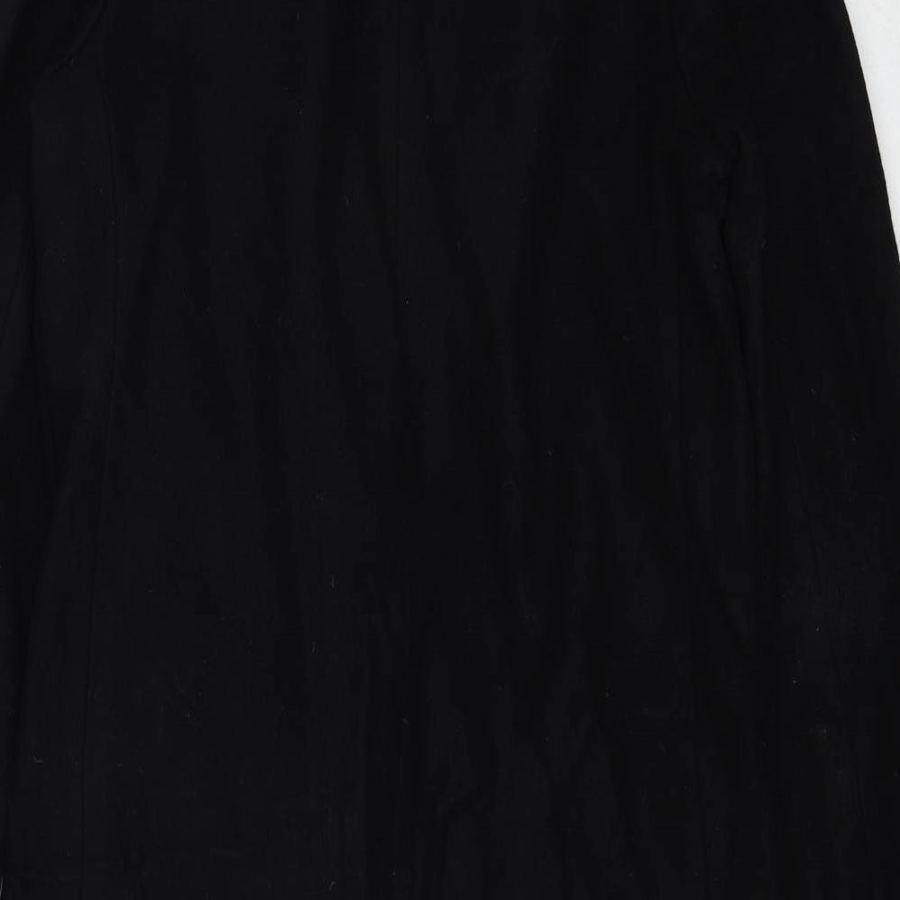 Laura Clement Womens Black Overcoat Coat Size 8 Button