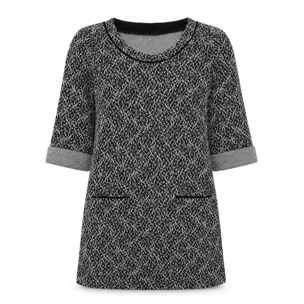 Great Plains London Womens Black Geometric Viscose A-Line Size M Round Neck Pullover