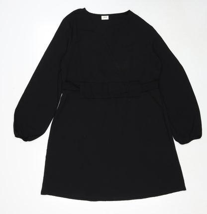 Additional front view of Only women’s black polyester a-line, size UK 10, round neck pullover