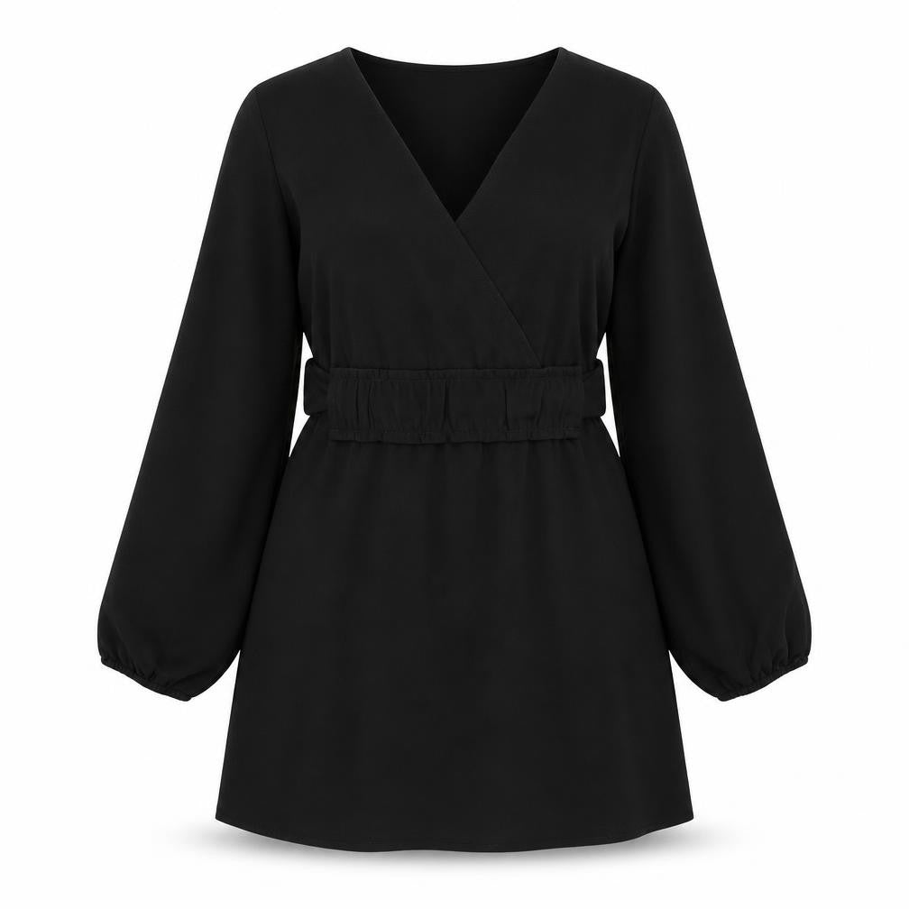 Only Womens Black Polyester A-Line Size 10 Round Neck Pullover
