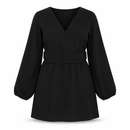 Front view of Only women’s black polyester a-line, size UK 10, round neck pullover