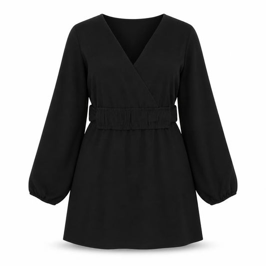 Front view of Only women’s black polyester a-line, size UK 10, round neck pullover