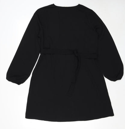 Back view of Only women’s black polyester a-line, size UK 10, round neck pullover