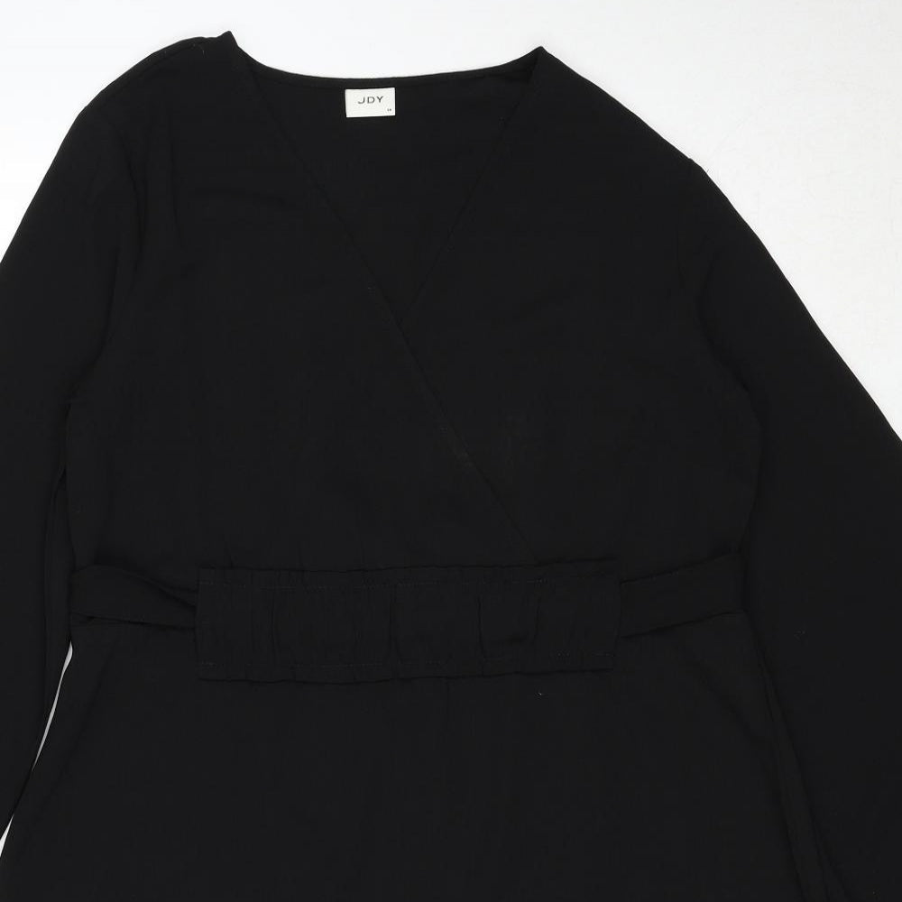Only Womens Black Polyester A-Line Size 10 Round Neck Pullover