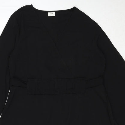 Close-up detail of Only women’s black polyester a-line, size UK 10, round neck pullover