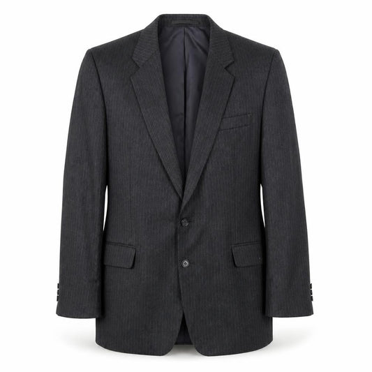 Greenwoods Mens Grey Striped Polyester Jacket Suit Jacket Size 44 Regular