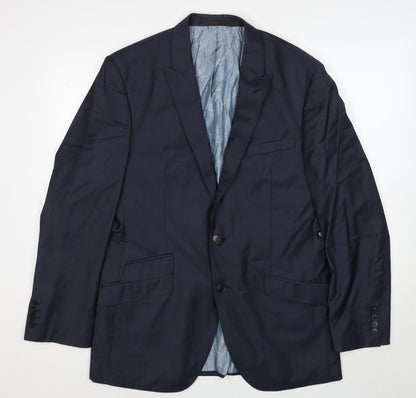 Additional front view of Autograph men’s blue wool jacket suit jacket, size 40, regular