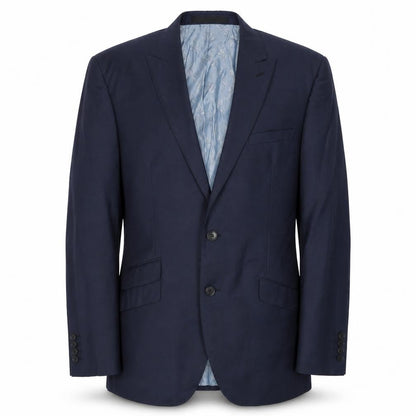 Front view of Autograph men’s blue wool jacket suit jacket, size 40, regular