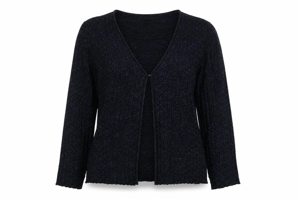 Bonmarché Womens Black V-Neck Acrylic Cardigan Jumper Size M