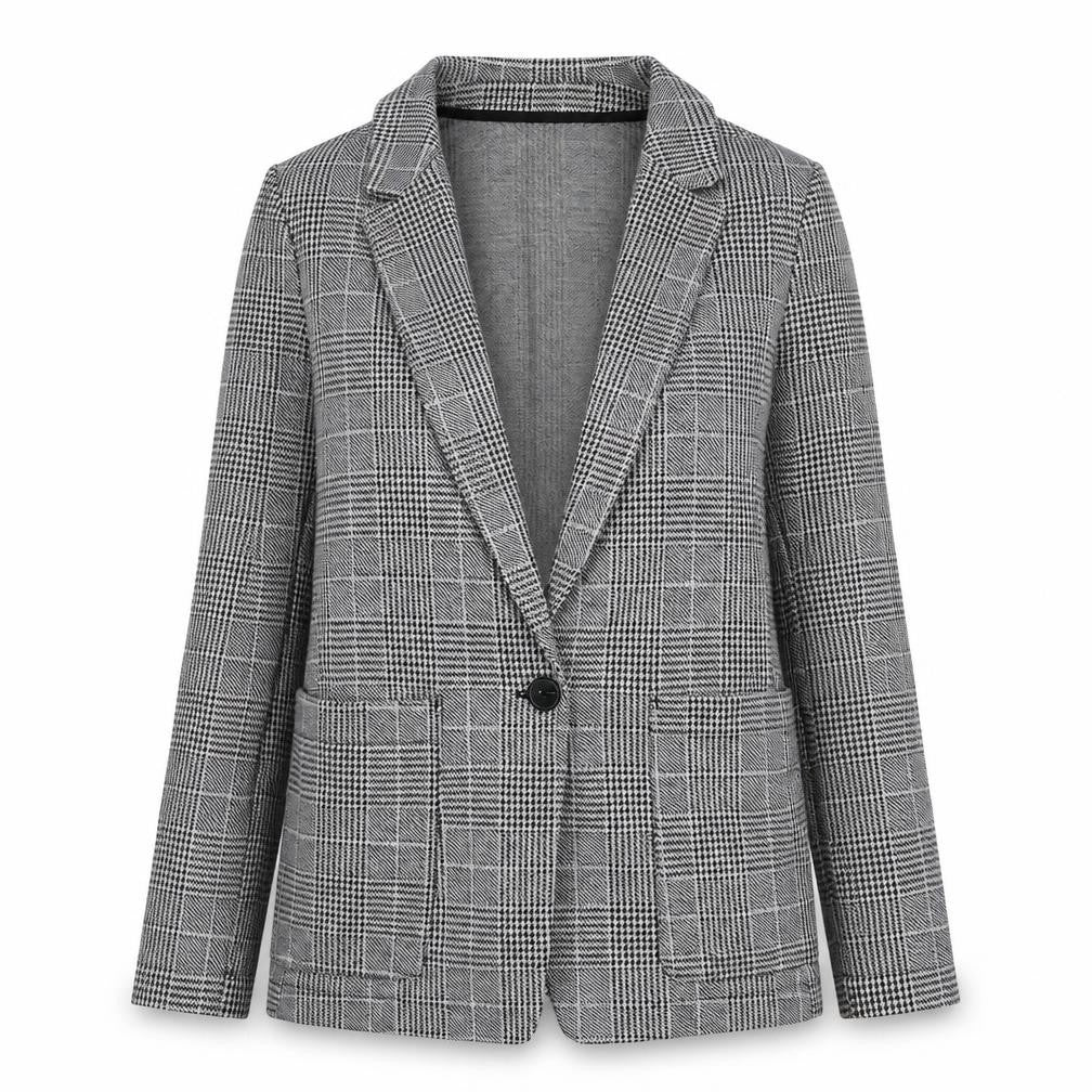 H&M Womens Black Geometric Jacket Blazer Size 4 Button
