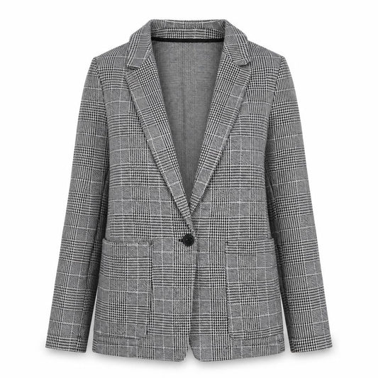 H&M Womens Black Geometric Jacket Blazer Size 4 Button