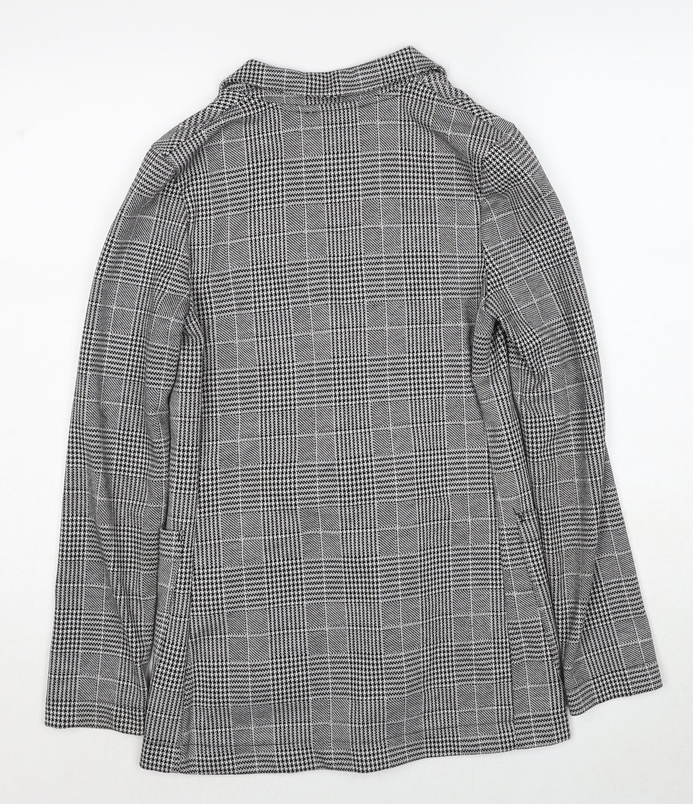 H&M Womens Black Geometric Jacket Blazer Size 4 Button
