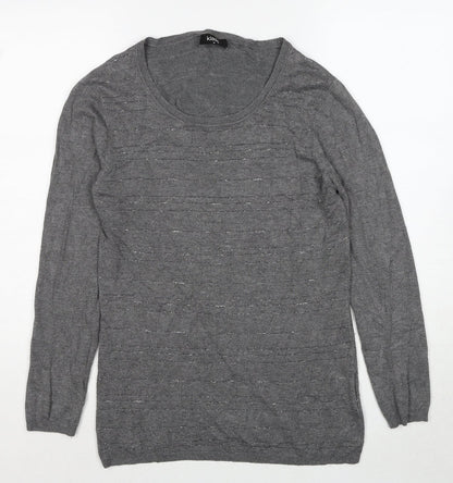 Klass Womens Grey Round Neck Viscose Pullover Jumper Size M