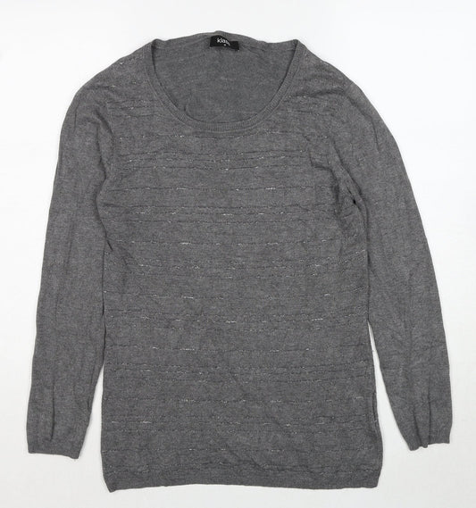 Klass Womens Grey Round Neck Viscose Pullover Jumper Size M