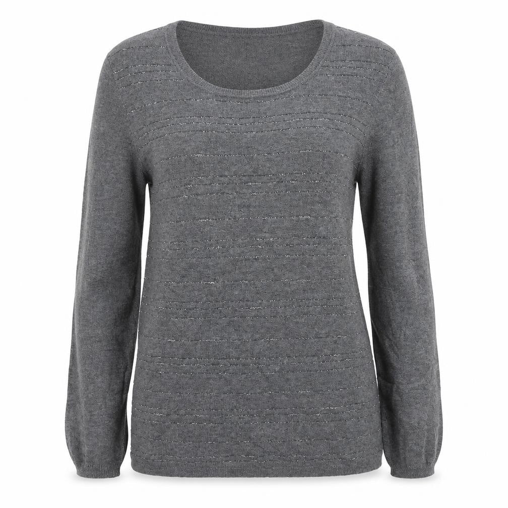 Klass Womens Grey Round Neck Viscose Pullover Jumper Size M