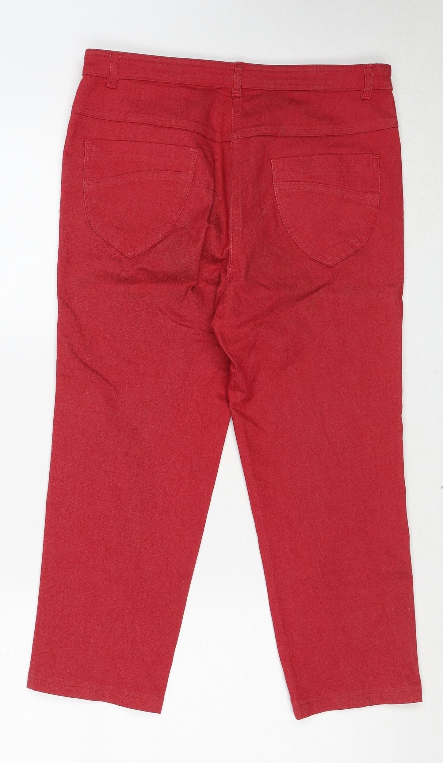 Klass Womens Red Cotton Straight Jeans Size 10 Regular