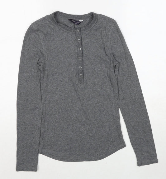 Marks and Spencer Womens Grey Round Neck Polyester Pullover Jumper Size 6
