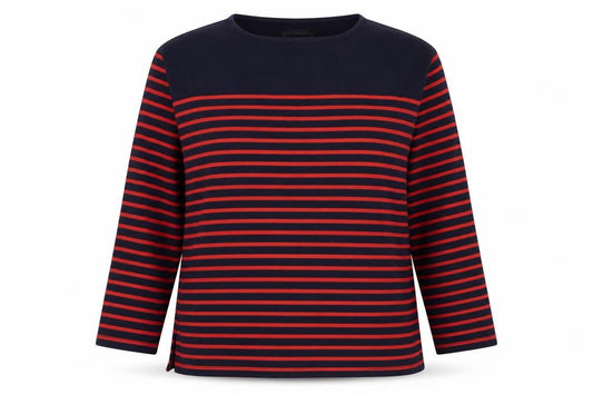 Marks and Spencer Womens Red Striped Cotton Pullover Sweatshirt Size 12 Pullover