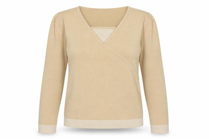 Debbie Morgan Womens Beige Square Neck Viscose Pullover Jumper Size S