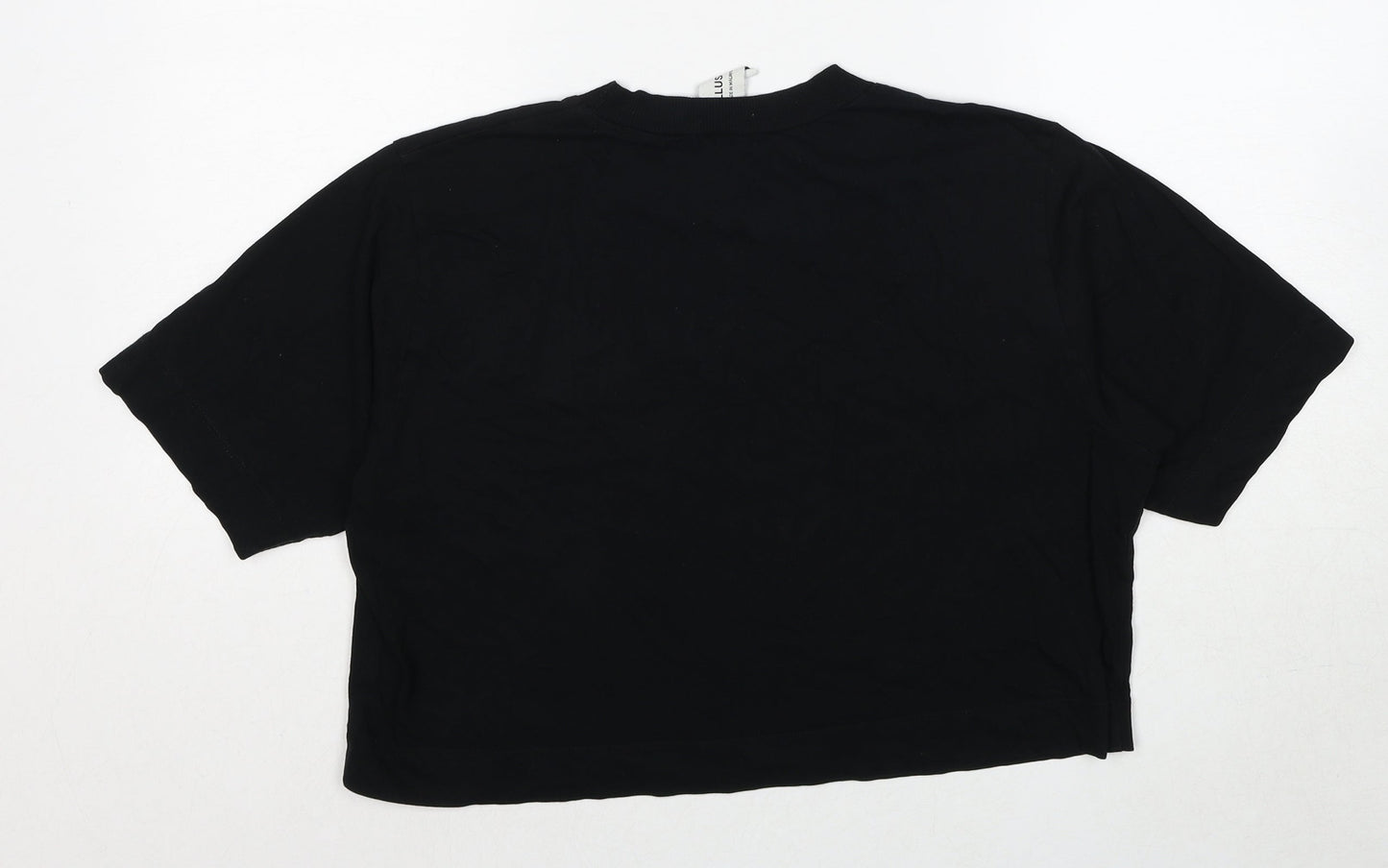 COLLUSION Womens Black Cotton Basic T-Shirt Size 12 Crew Neck