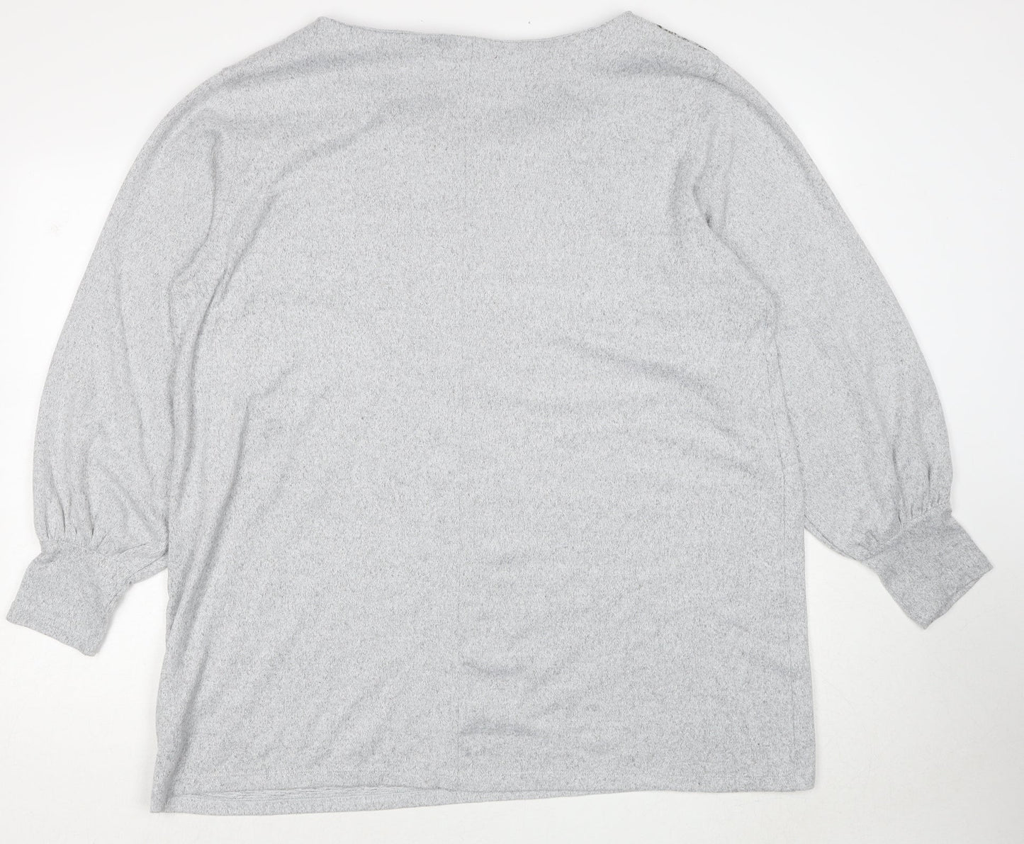 Marks and Spencer Womens Grey Boat Neck Polyester Pullover Jumper Size 20