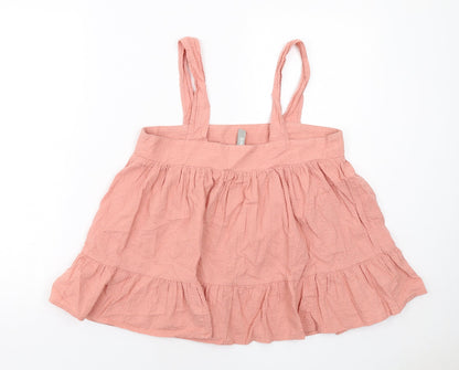 Back view of ASOS women’s pink cotton basic tank, size UK 8, square neck