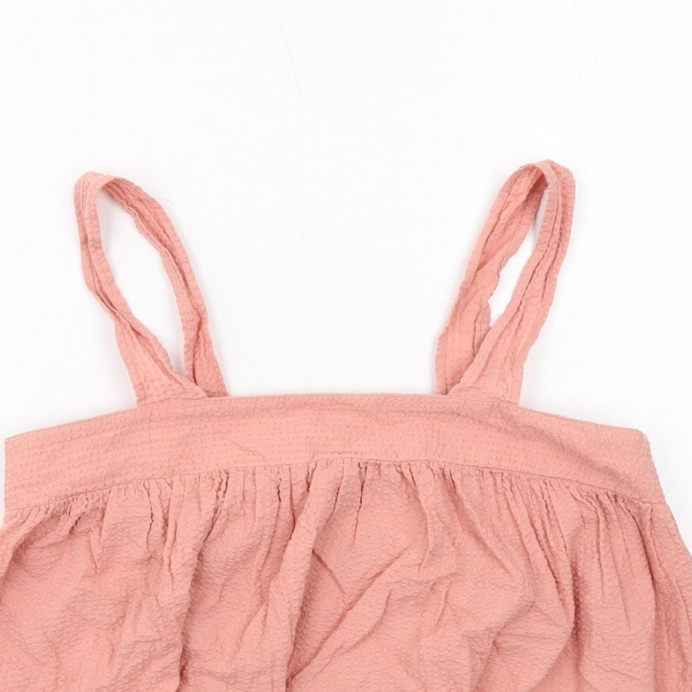 ASOS Womens Pink Cotton Basic Tank Size 8 Square Neck
