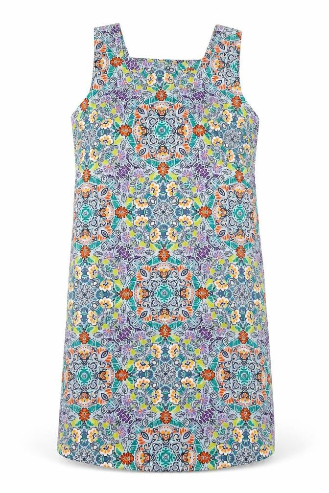 New Look Womens Multicoloured Geometric Polyester A-Line Size 8 Square Neck Pullover