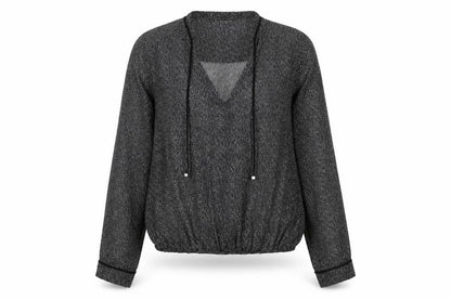 River Island Womens Black Geometric Polyester Basic Blouse Size 8 V-Neck