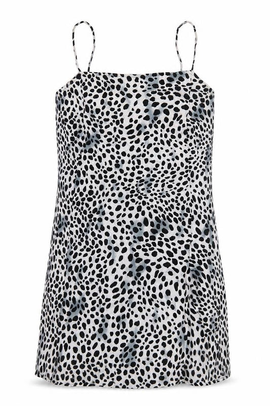 Motel Rocks Womens White Animal Print Viscose Slip Dress Size M Cowl Neck Pullover - Cheetah Pattern