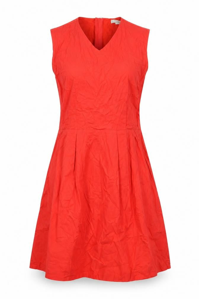Gap Womens Red Cotton Shift Size 4 V-Neck Zip