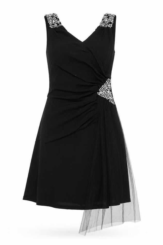 Fly Southeast Womens Black Viscose Trapeze & Swing Size L V-Neck Pullover