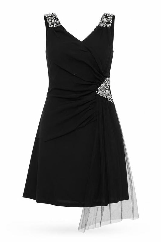 Fly Southeast Womens Black Viscose Trapeze & Swing Size L V-Neck Pullover