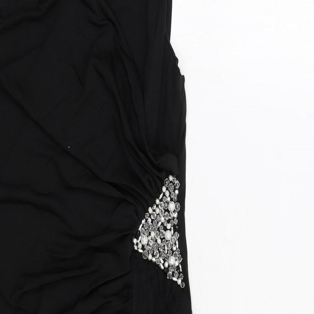 Fly Southeast Womens Black Viscose Trapeze & Swing Size L V-Neck Pullover